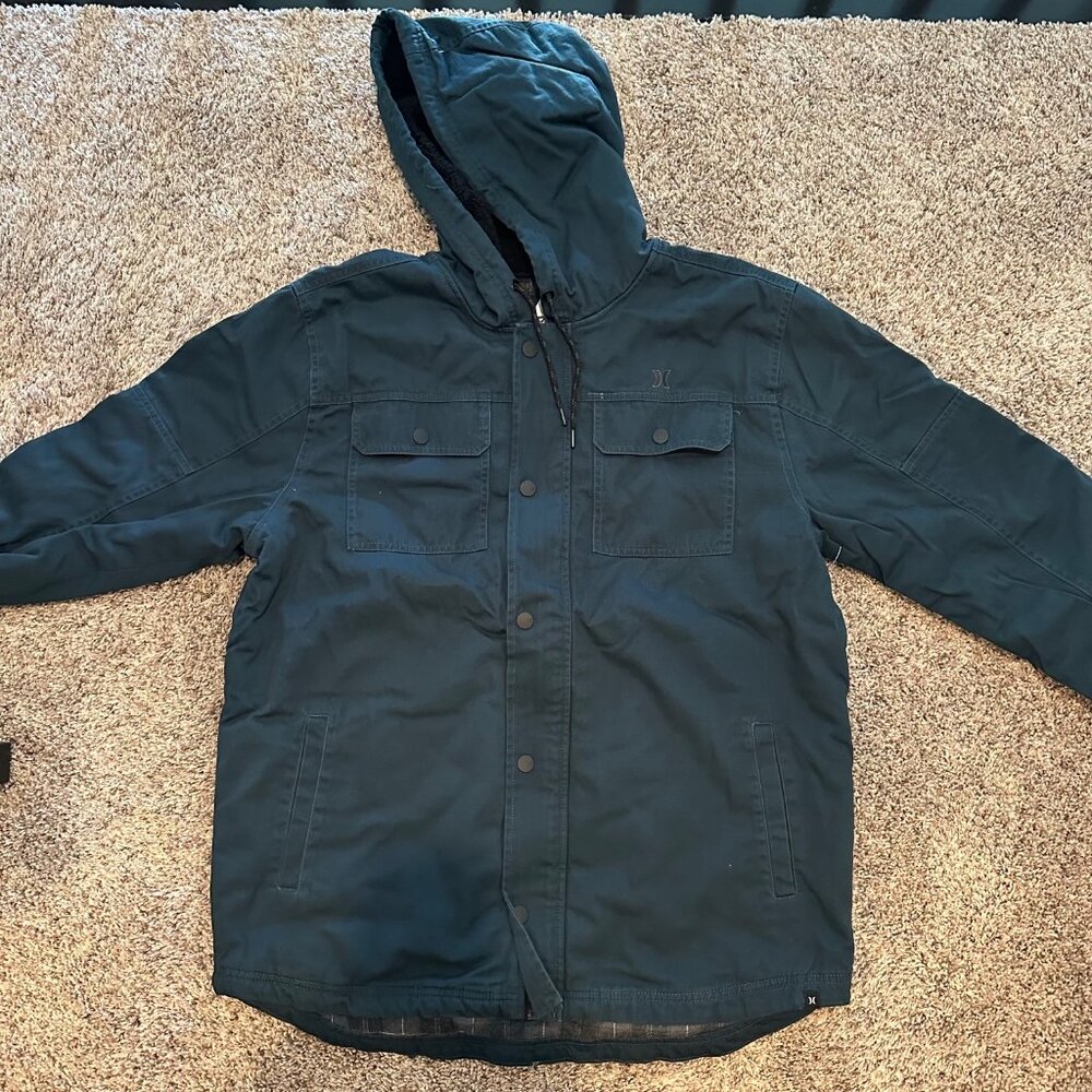 Hurley Hooded Sherpa Lined Heavyweight Jacket, Skateboarding Snowboarding